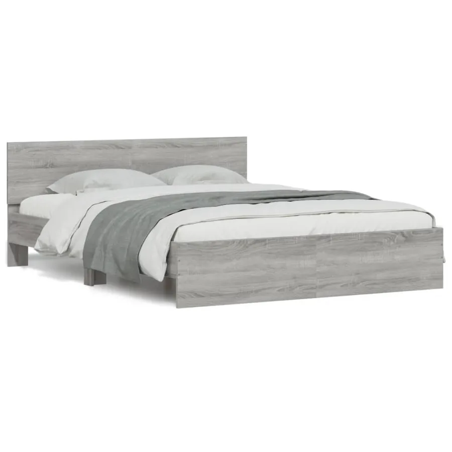 Cadre de lit sans matelas sonoma gris 140x190 cm - 2