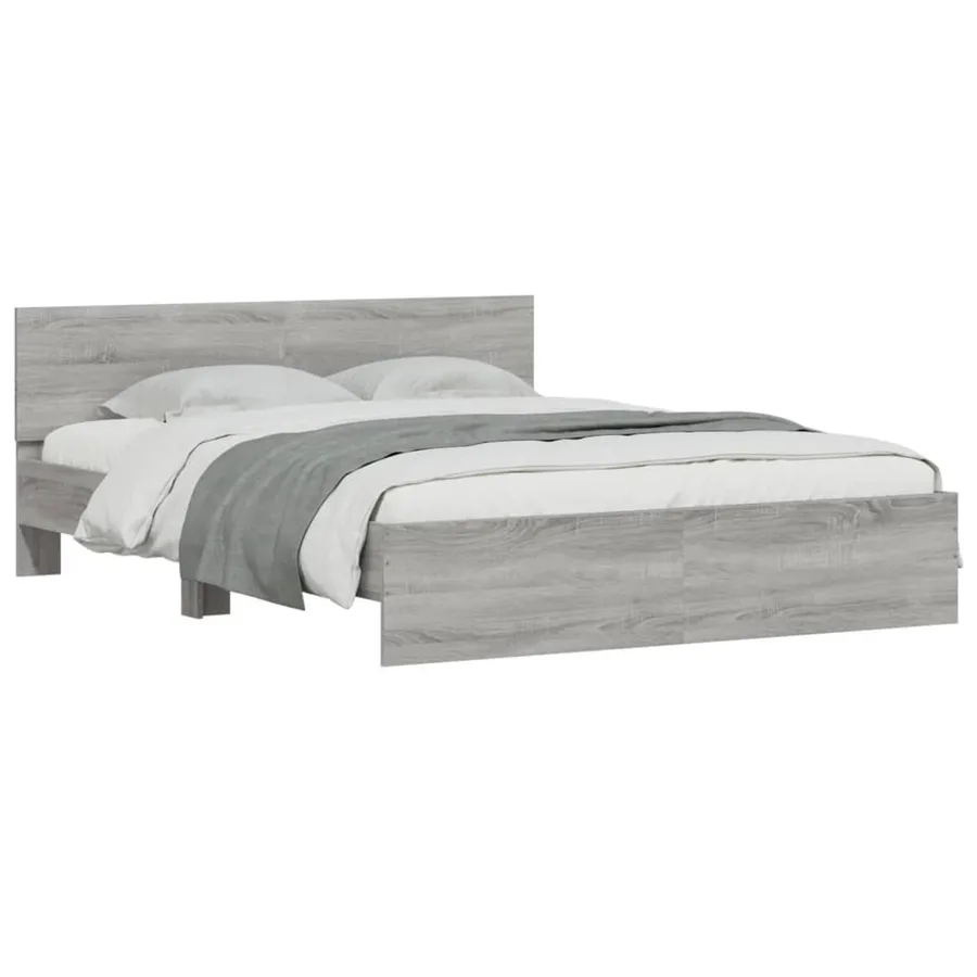 Cadre de lit sans matelas sonoma gris 140x190 cm - 3