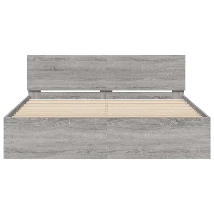 Cadre de lit sans matelas sonoma gris 140x190 cm - 5