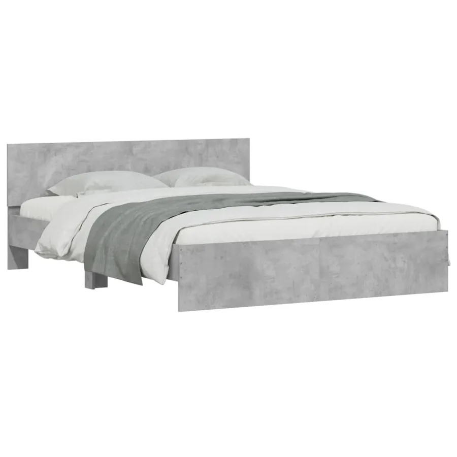 Cadre de lit sans matelas gris béton 140x190 cm - 3