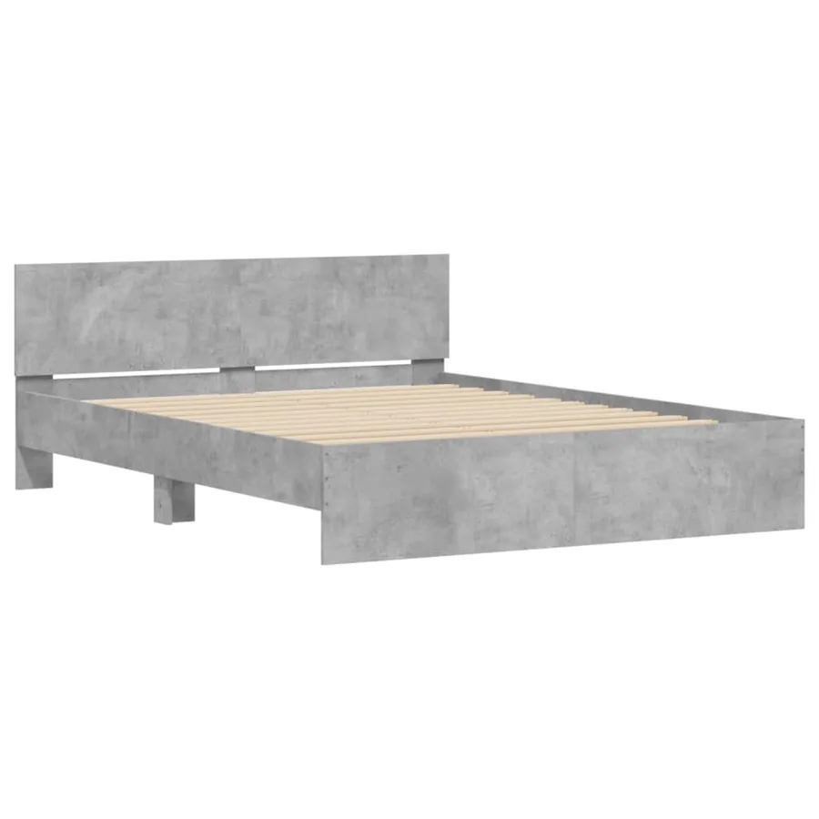Cadre de lit sans matelas gris béton 140x190 cm - 4