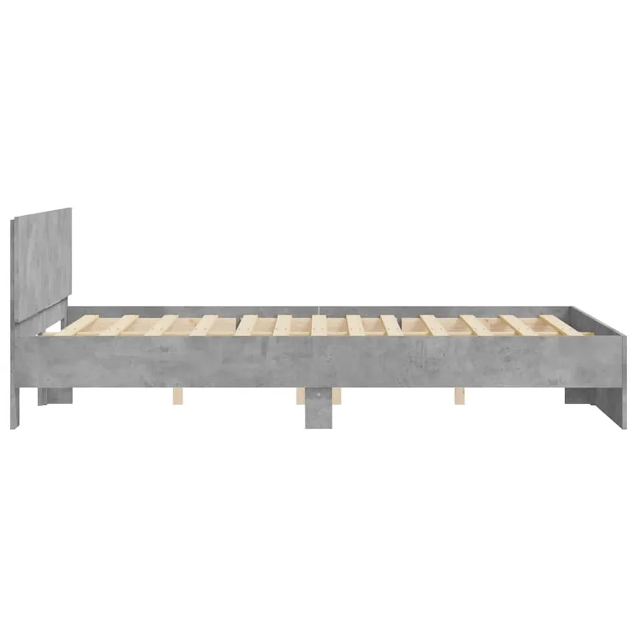 Cadre de lit sans matelas gris béton 140x190 cm - 6