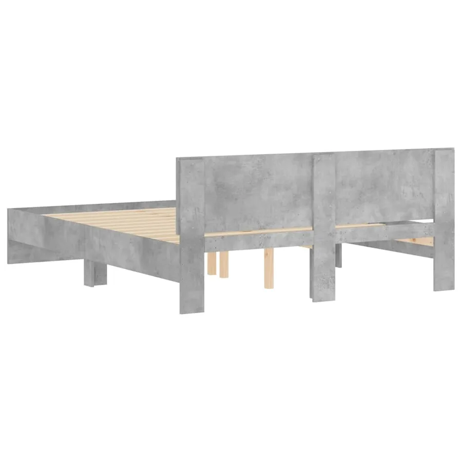 Cadre de lit sans matelas gris béton 140x190 cm - 7