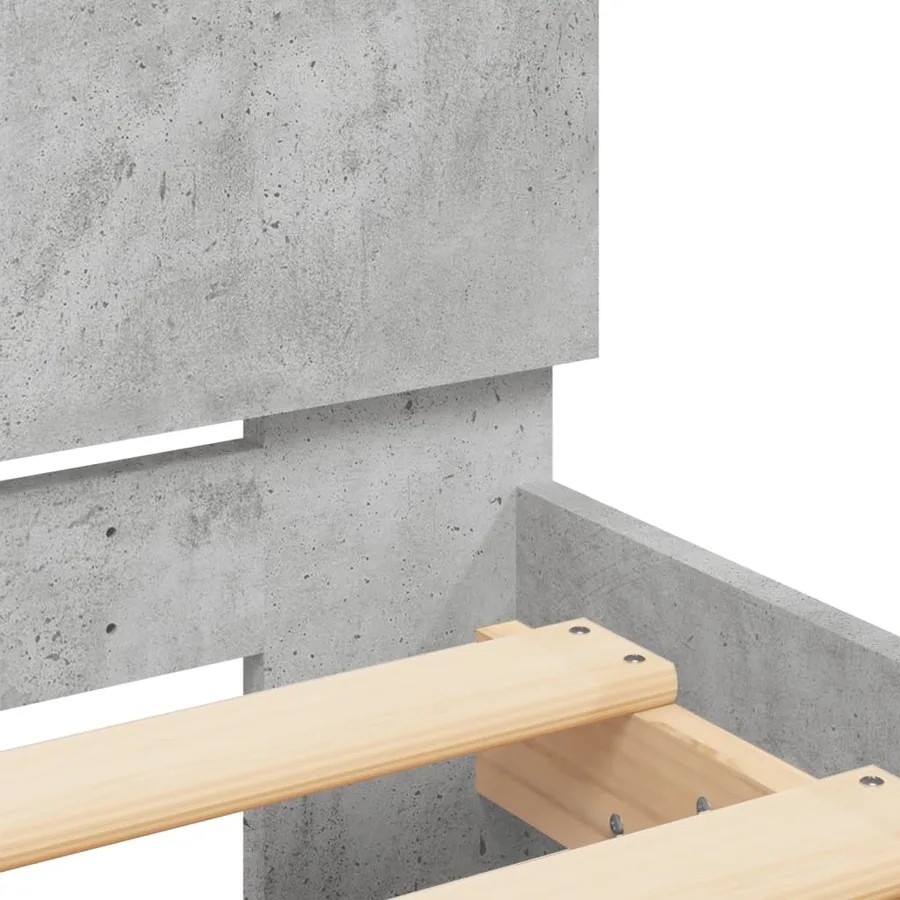 Cadre de lit sans matelas gris béton 140x190 cm - 8