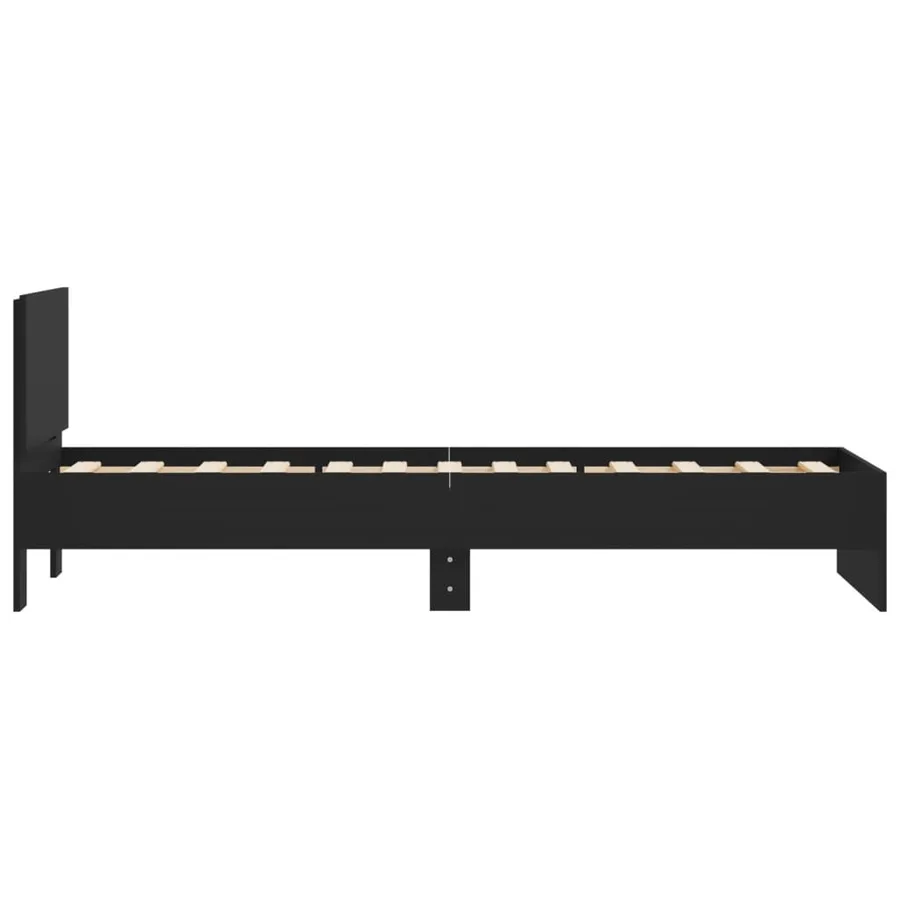 Cadre de lit sans matelas avec tête de lit noir 90x190 cm - 6