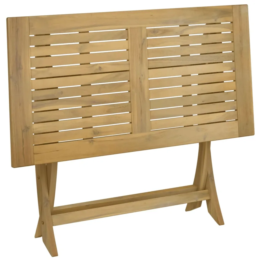 Table pliable de jardin 110x55x75 cm bois d'acacia solide - 7
