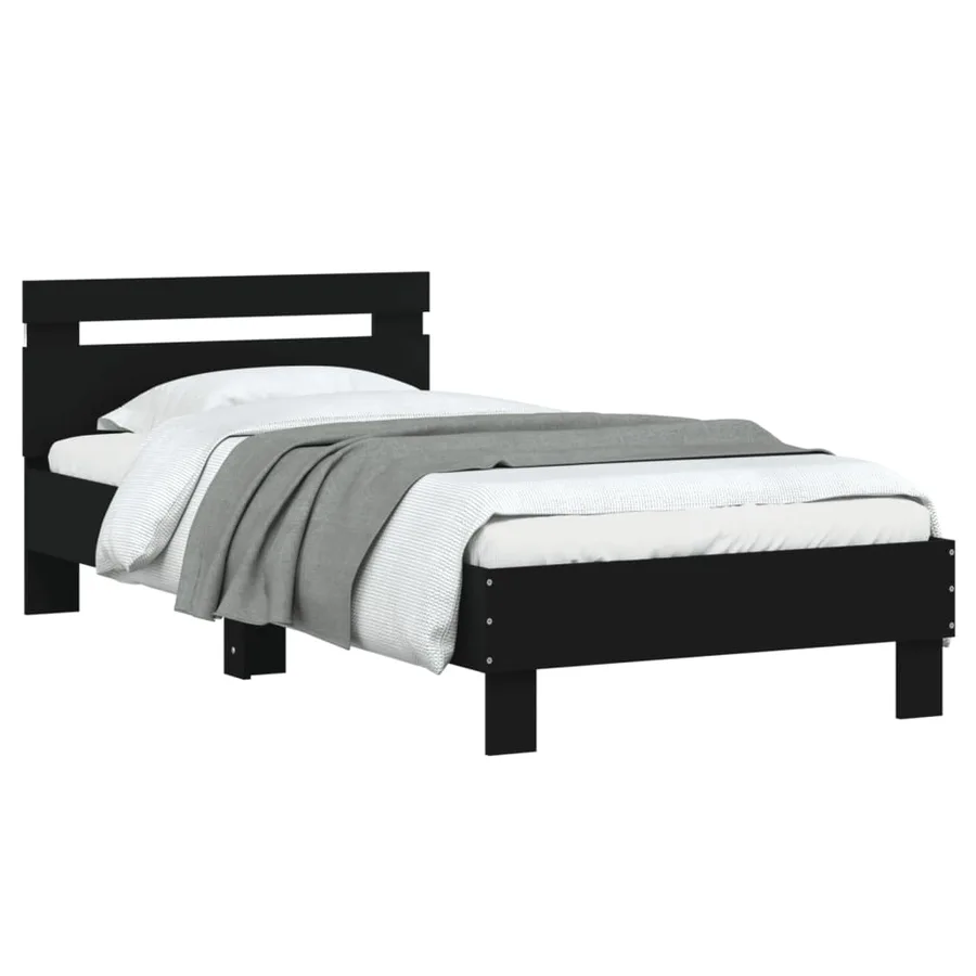 Cadre de lit sans matelas avec lumières LED noir 90x200 cm - 5