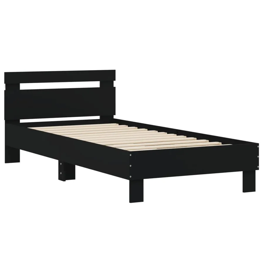 Cadre de lit sans matelas avec lumières LED noir 90x200 cm - 6