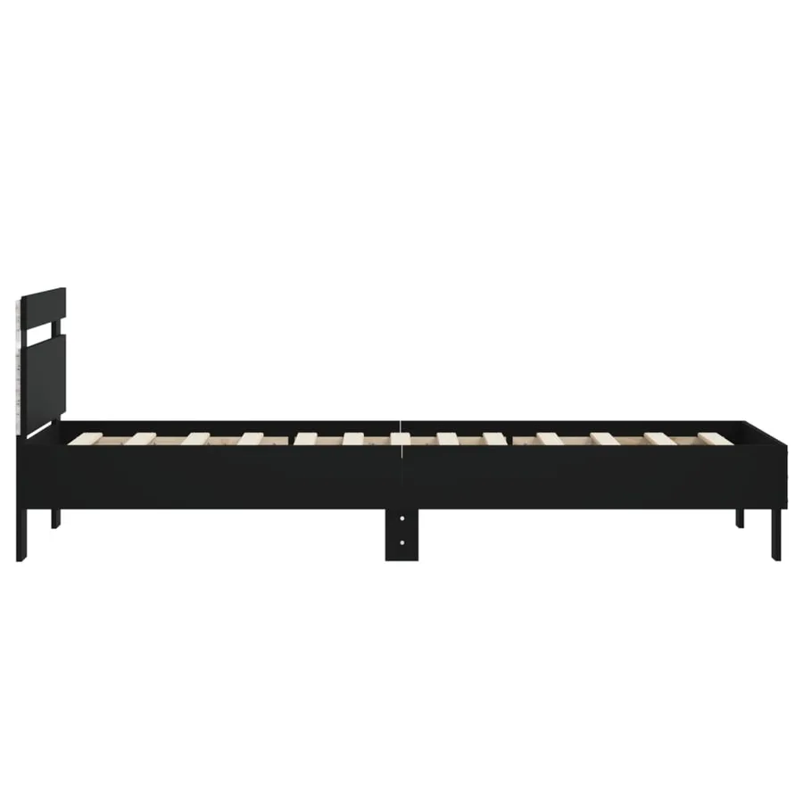 Cadre de lit sans matelas avec lumières LED noir 90x200 cm - 8