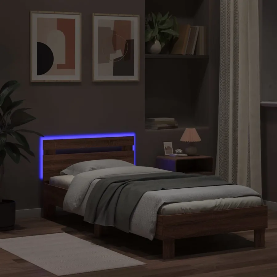 Cadre de lit sans matelas avec lumières LED 90x190 cm - 4