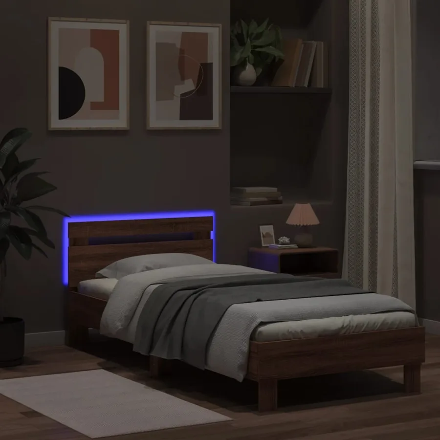 Cadre de lit sans matelas avec lumières LED 90x200 cm - 4