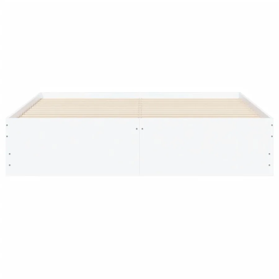 Cadre de lit avec tiroirs sans matelas blanc 140x190 cm - 6