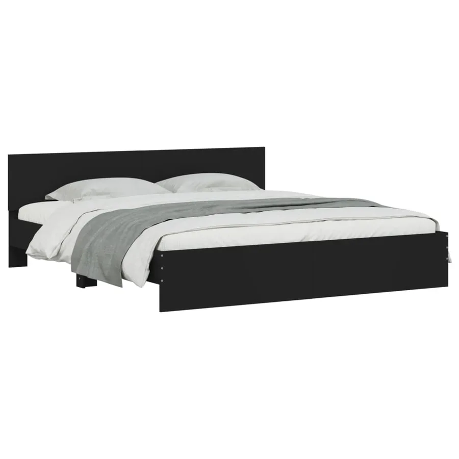 Cadre de lit avec LED sans matelas noir 180x200 cm - 3