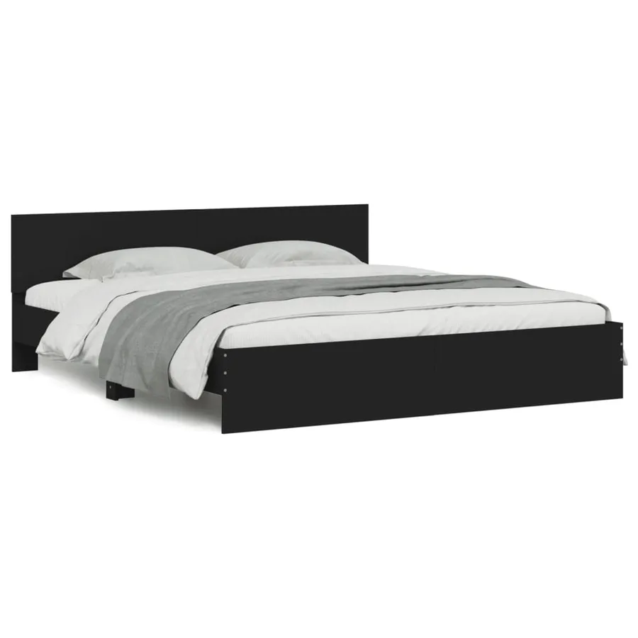Cadre de lit avec LED sans matelas noir 180x200 cm - 5