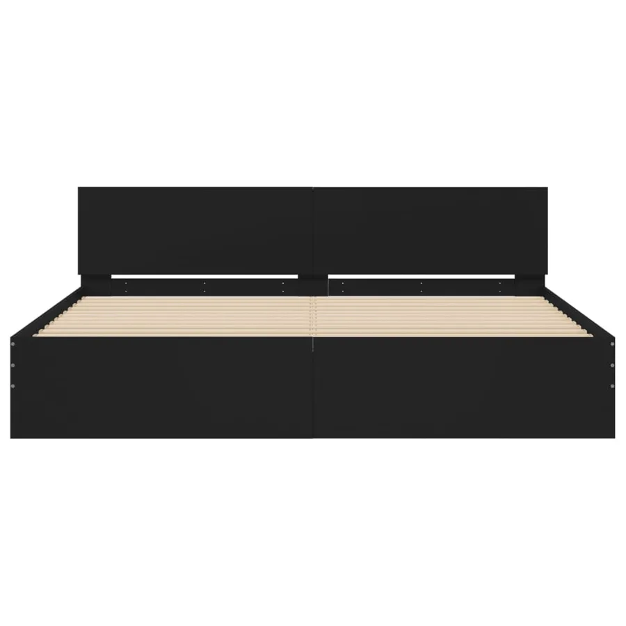 Cadre de lit avec LED sans matelas noir 180x200 cm - 7