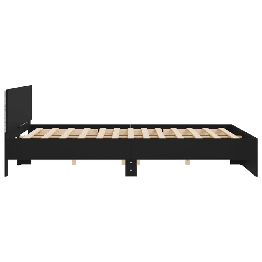 Cadre de lit avec LED sans matelas noir 180x200 cm - 8
