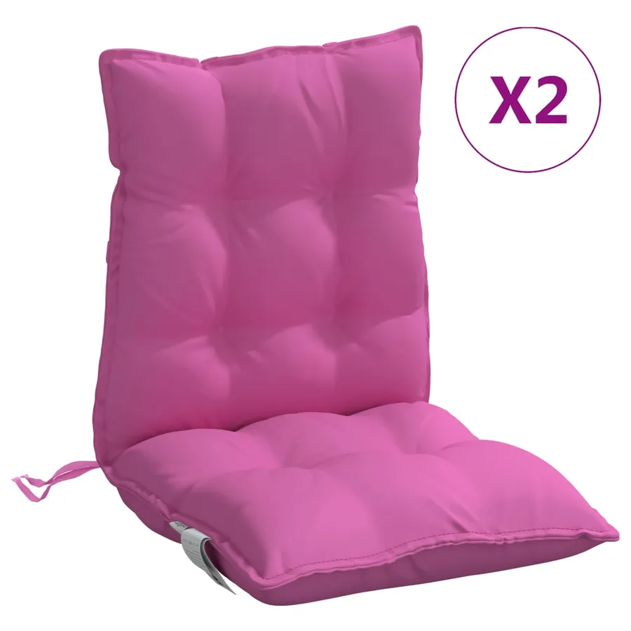 Coussins de chaise à dossier bas lot de 2 rose tissu oxford - 2