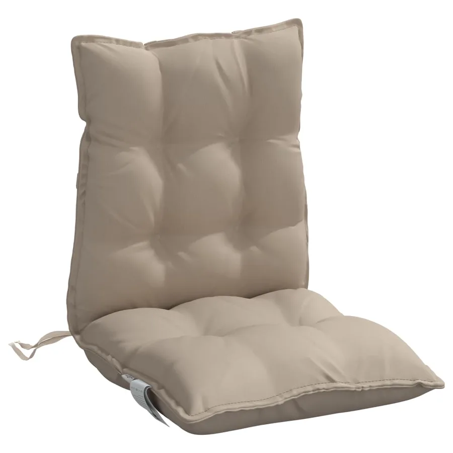 Coussins de chaise à dossier bas lot de 6 taupe tissu oxford - 5