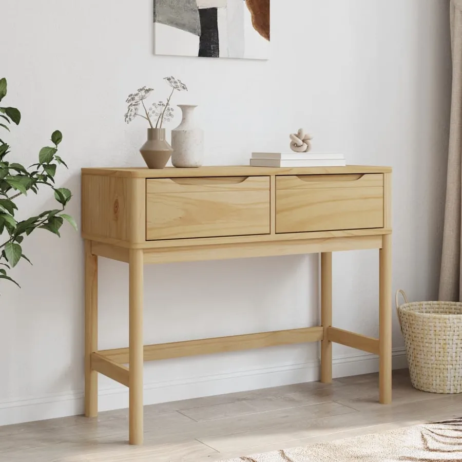 Table console FLORO marron cire 89,5x36,5x73 cm pin massif - 3