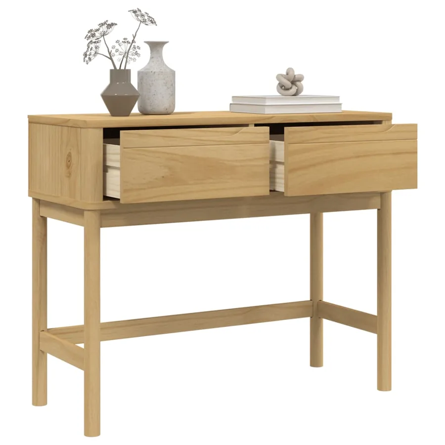 Table console FLORO marron cire 89,5x36,5x73 cm pin massif - 4