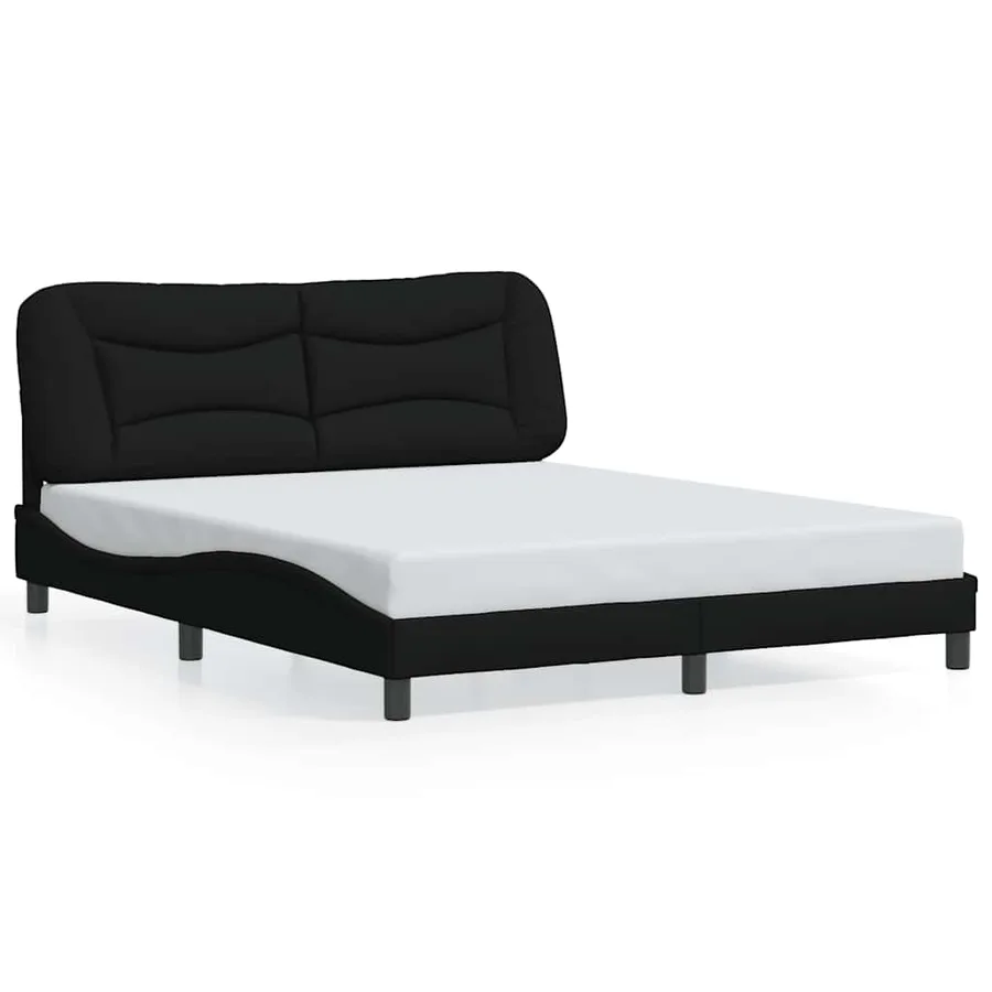 Cadre de lit sans matelas Hvar noir 160x200 cm tissu - 2