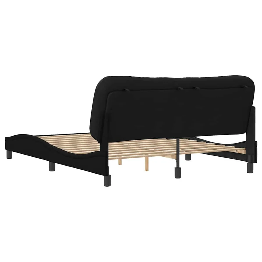 Cadre de lit sans matelas Hvar noir 160x200 cm tissu - 6