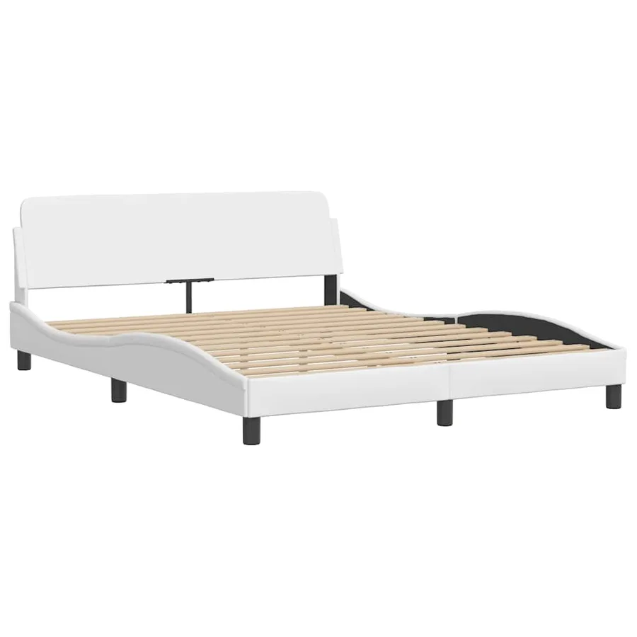 Lit avec matelas Dover blanc 160x200 cm similicuir - 4