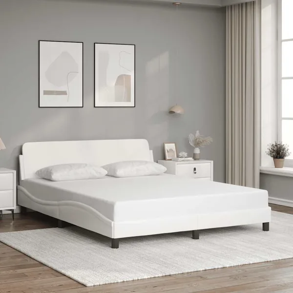Cadre de lit Dover blanc 160x200 cm similicuir