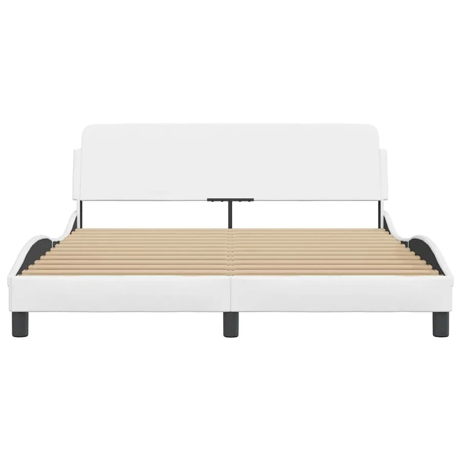 Cadre de lit Dover blanc 160x200 cm similicuir - 4
