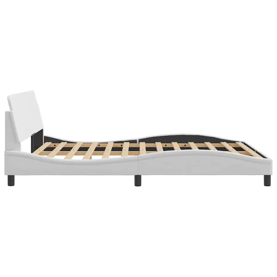 Cadre de lit Dover blanc 160x200 cm similicuir - 5