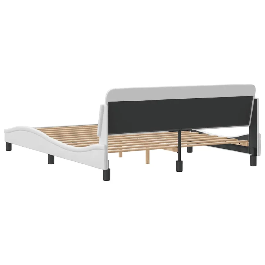 Cadre de lit Dover blanc 160x200 cm similicuir - 6