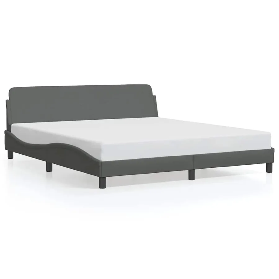 Cadre de lit Dover gris foncé 160x200 cm tissu - 2