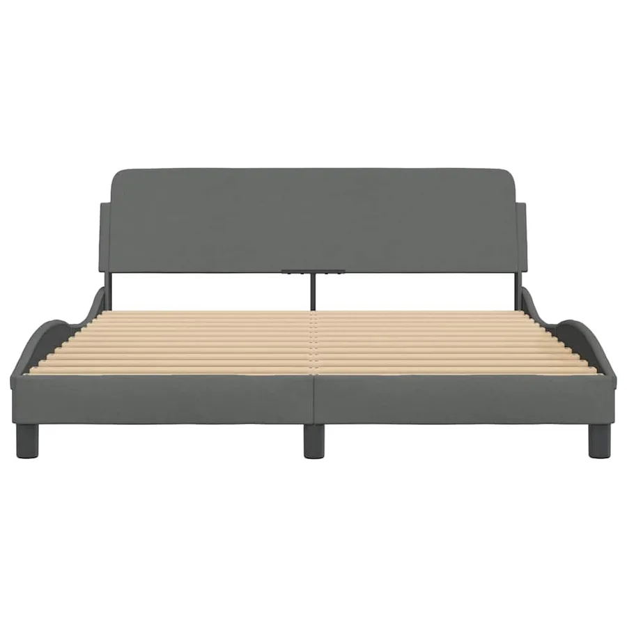 Cadre de lit Dover gris foncé 160x200 cm tissu - 4