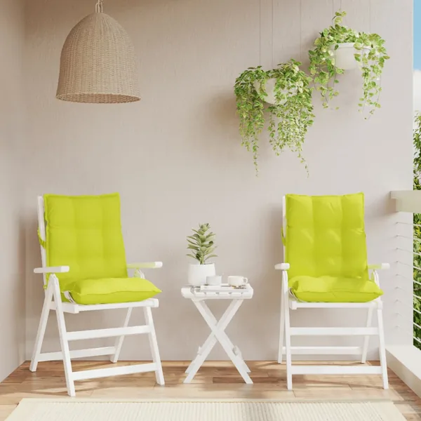 Coussins de chaise à dossier bas lot de 2 vert vif