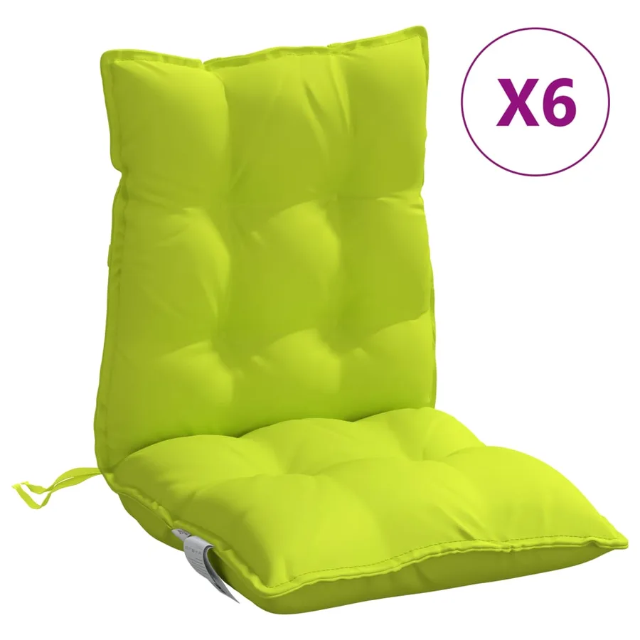 Coussins de chaise à dossier bas lot de 6 vert vif - 2