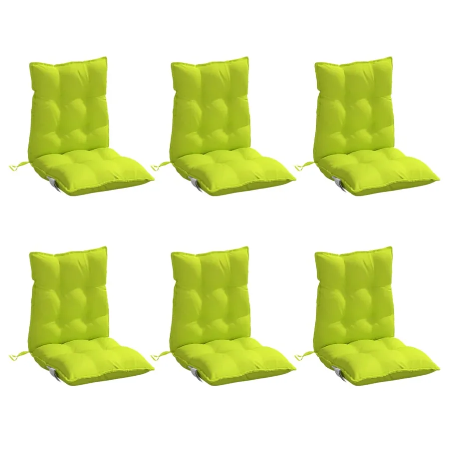 Coussins de chaise à dossier bas lot de 6 vert vif - 3