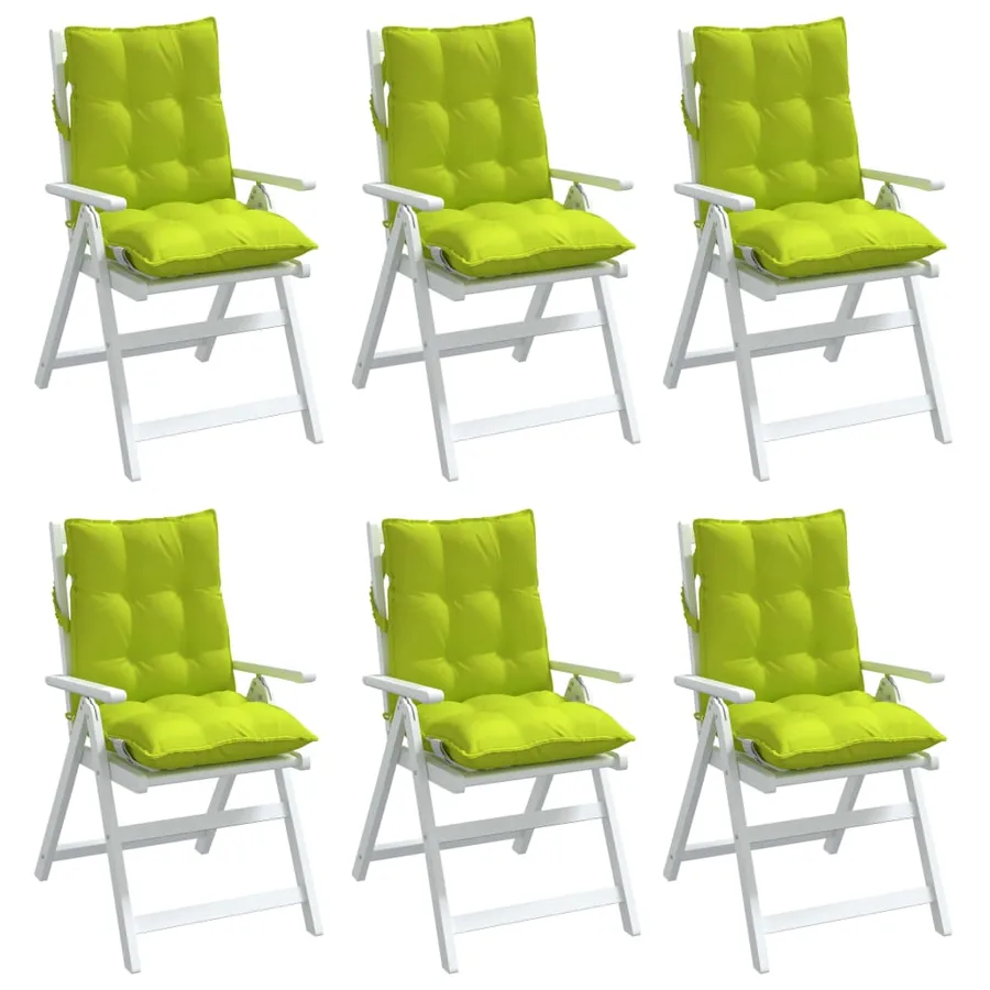 Coussins de chaise à dossier bas lot de 6 vert vif - 4