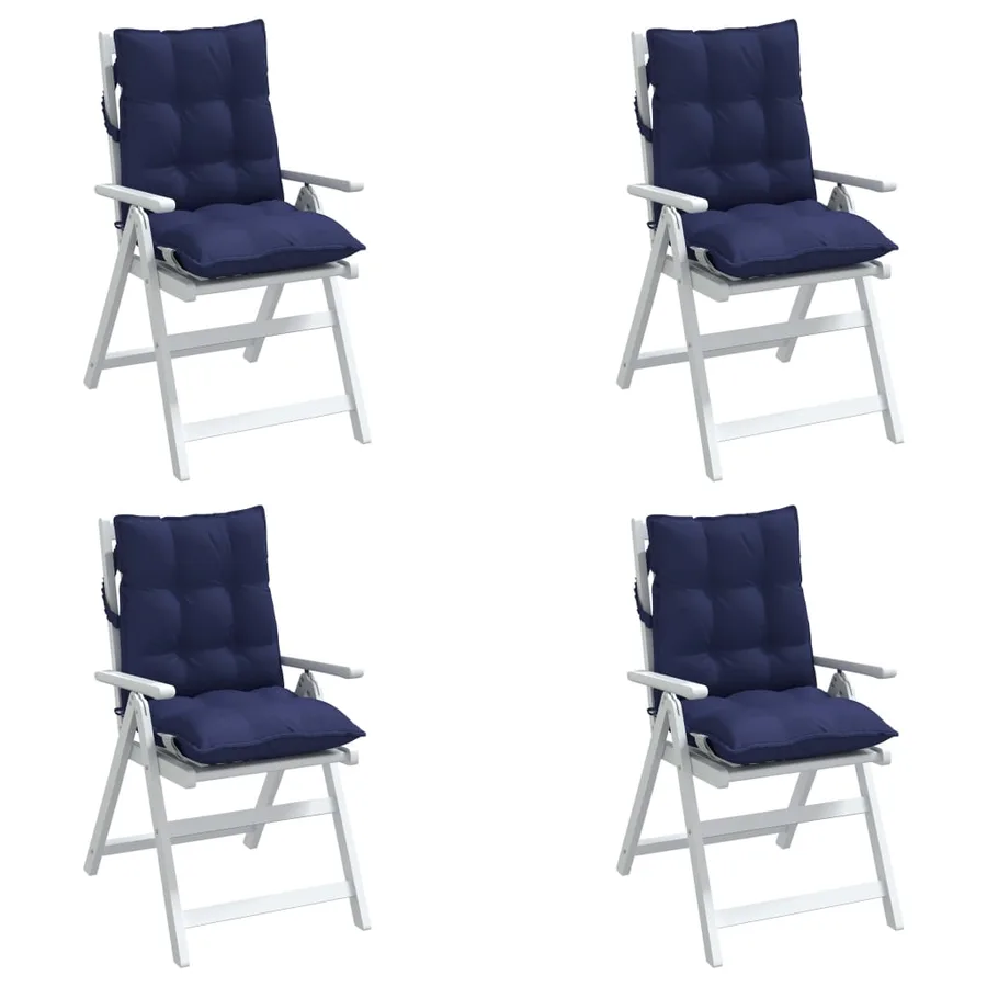 Coussins de chaise à dossier bas lot de 4 bleu marine - 4
