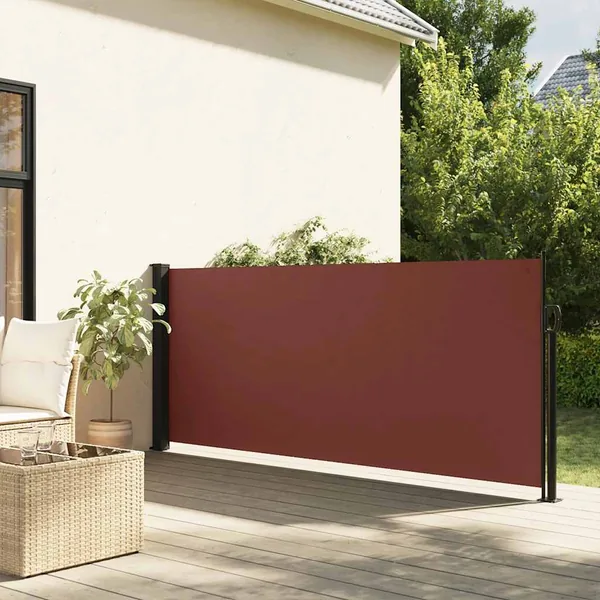 Auvent latéral rétractable marron 120x600 cm
