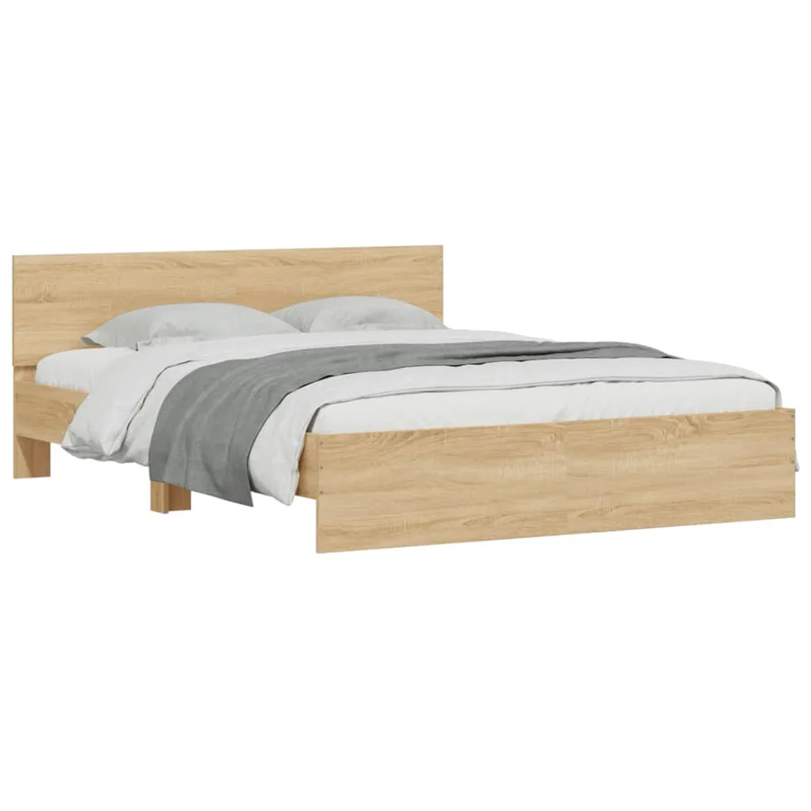 Cadre de lit avec LED sans matelas chêne sonoma 150x200 cm - 3