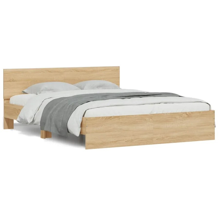 Cadre de lit avec LED sans matelas chêne sonoma 150x200 cm - 5