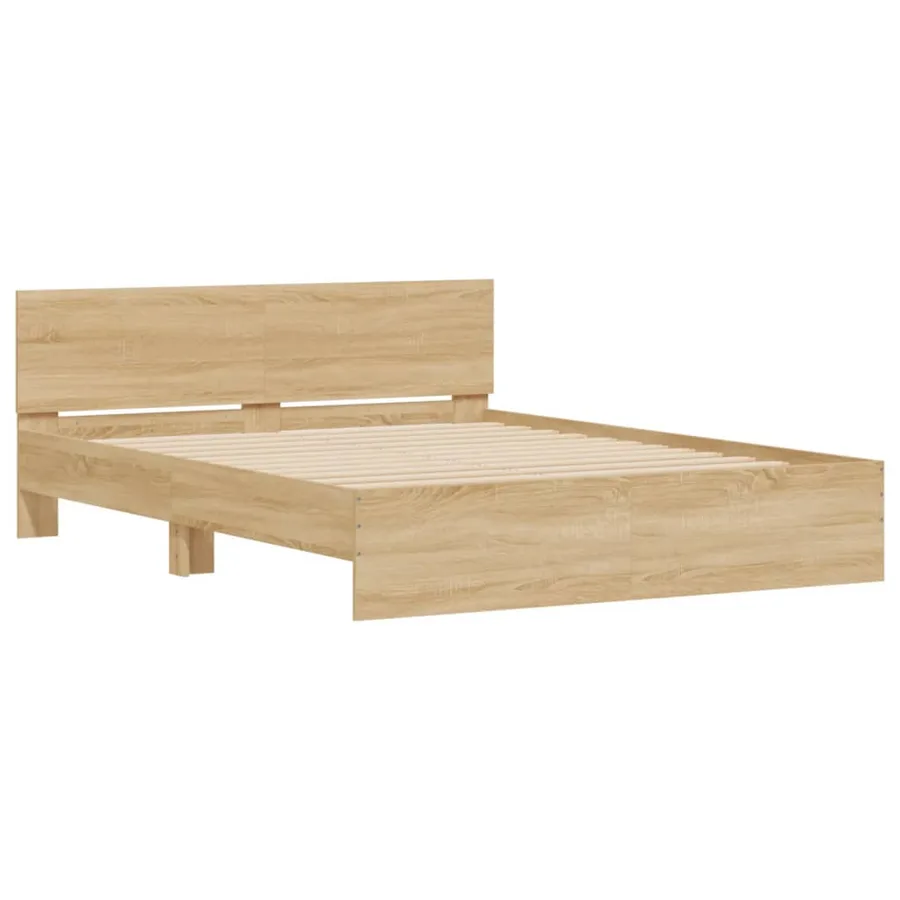 Cadre de lit avec LED sans matelas chêne sonoma 150x200 cm - 6