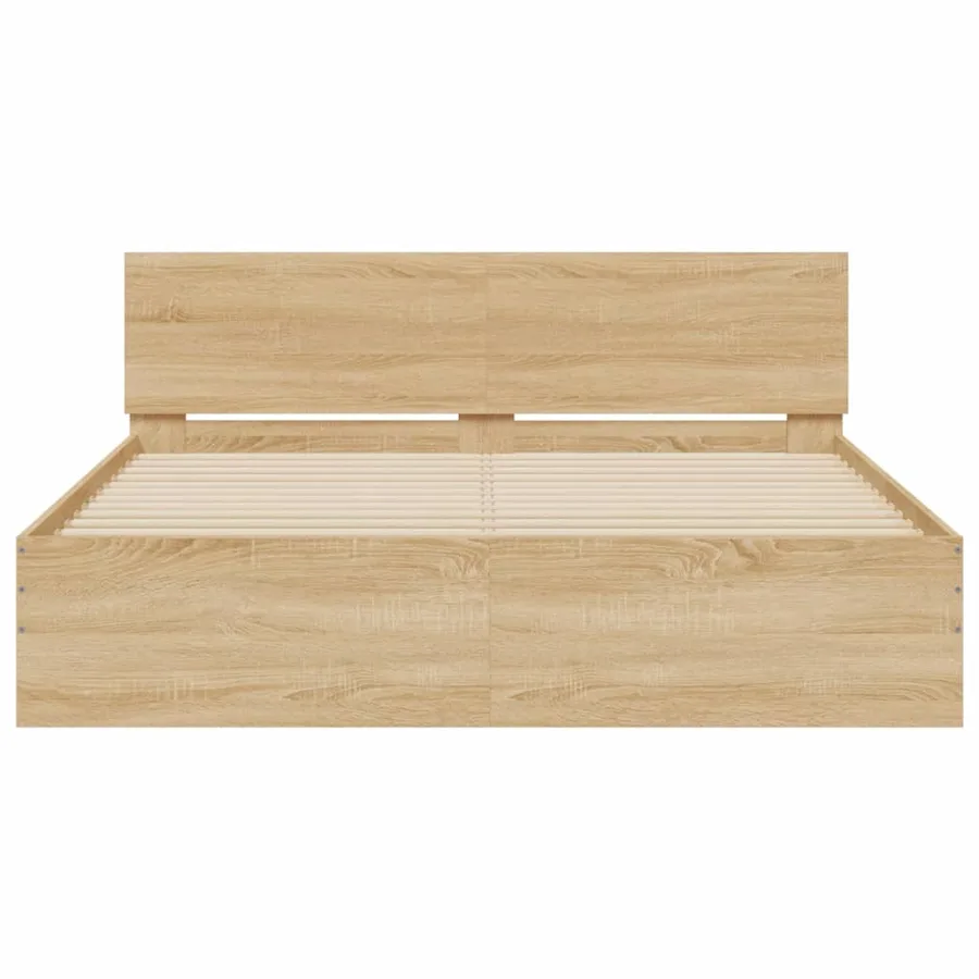 Cadre de lit avec LED sans matelas chêne sonoma 150x200 cm - 7