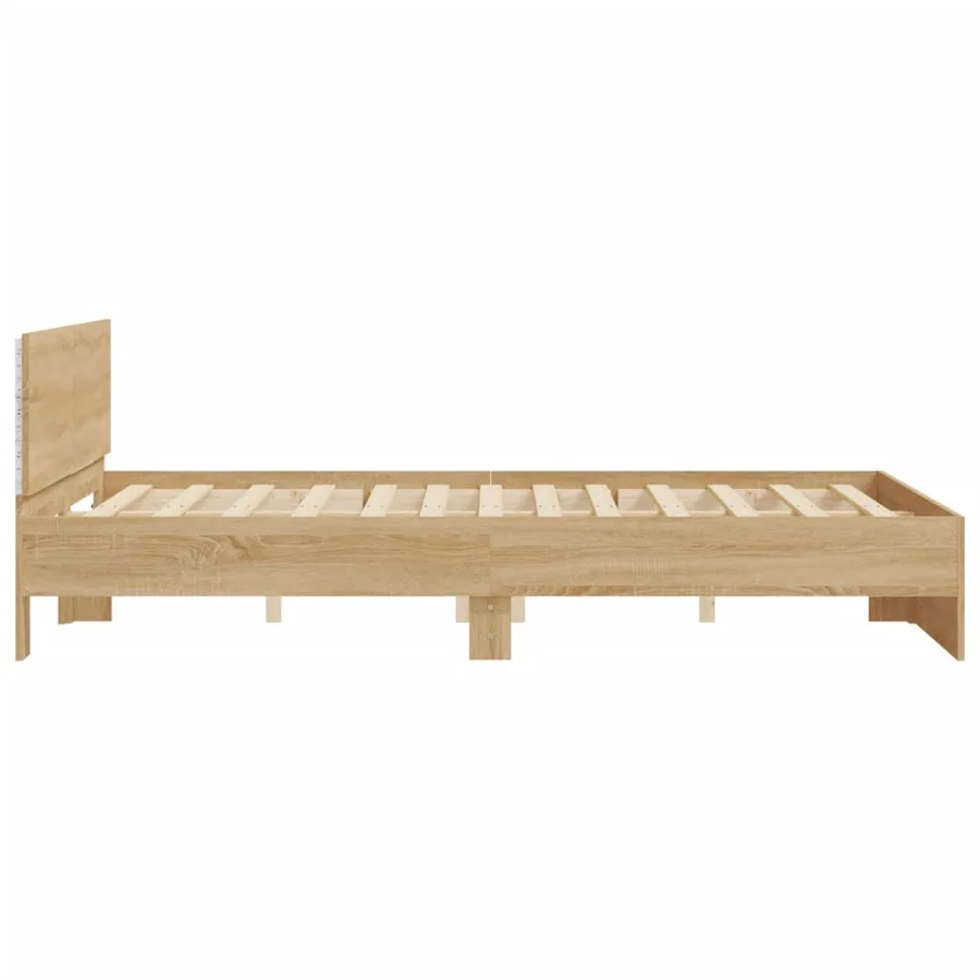 Cadre de lit avec LED sans matelas chêne sonoma 150x200 cm - 8