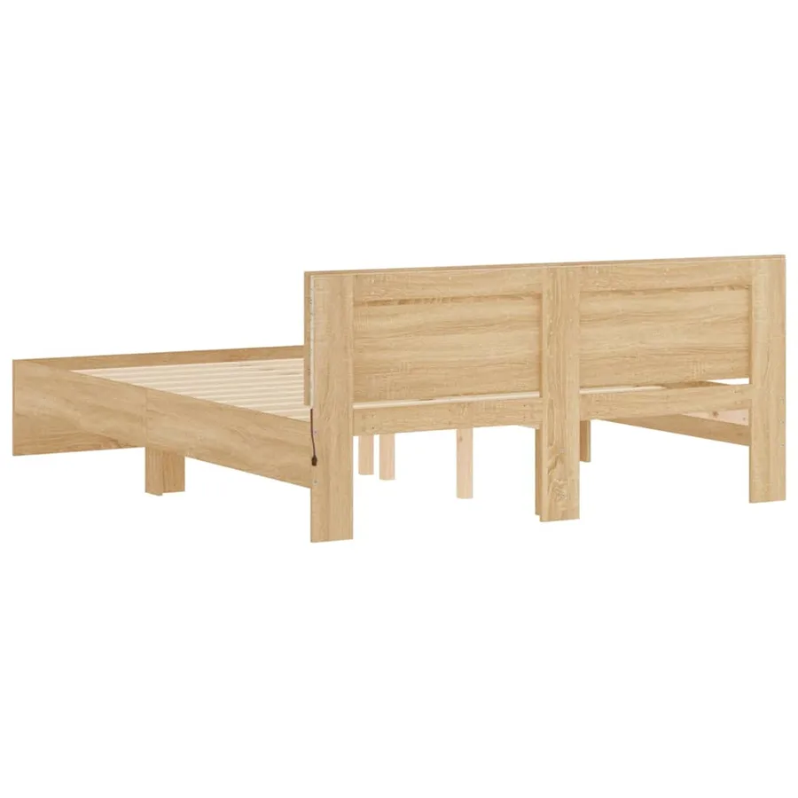 Cadre de lit avec LED sans matelas chêne sonoma 150x200 cm - 9