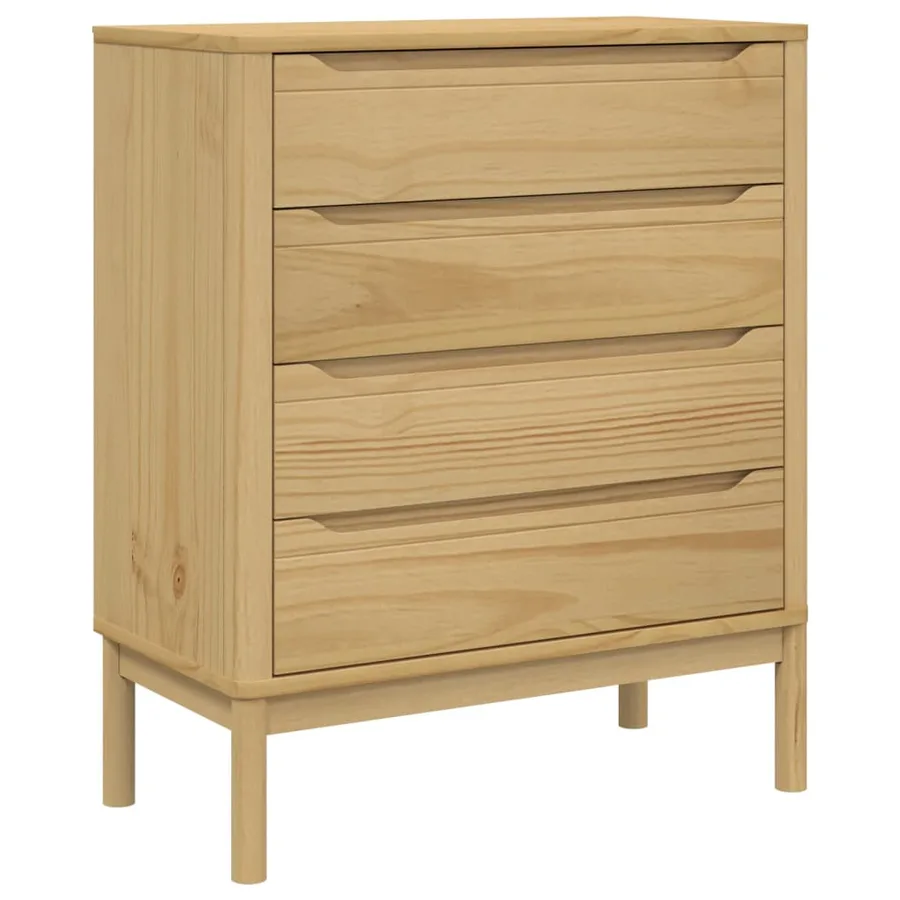Commode FLORO cire marron bois de pin massif - 2