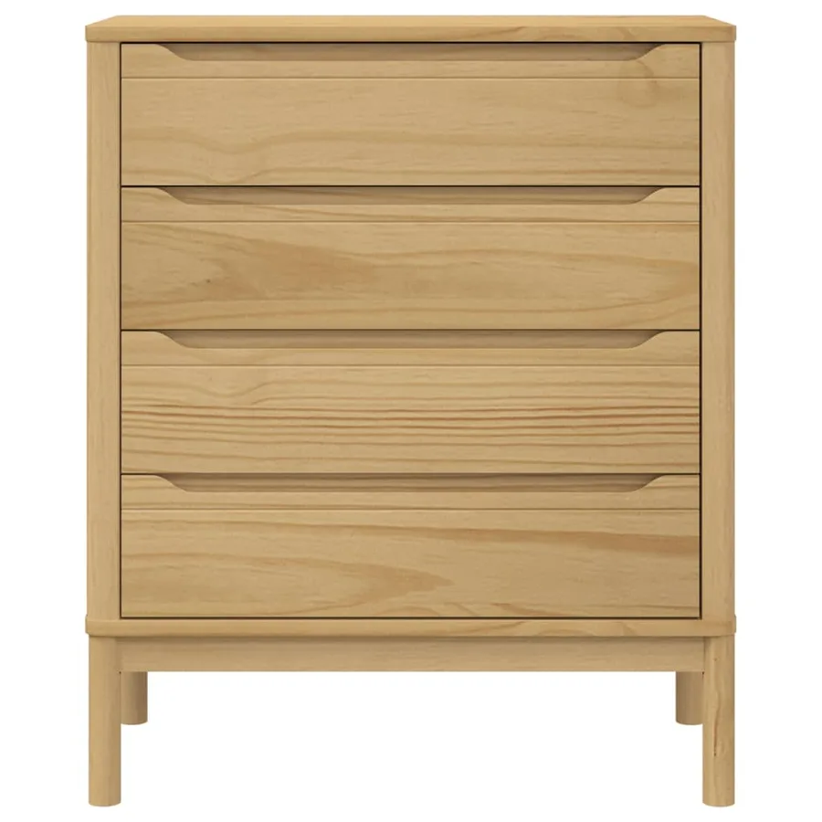 Commode FLORO cire marron bois de pin massif - 5