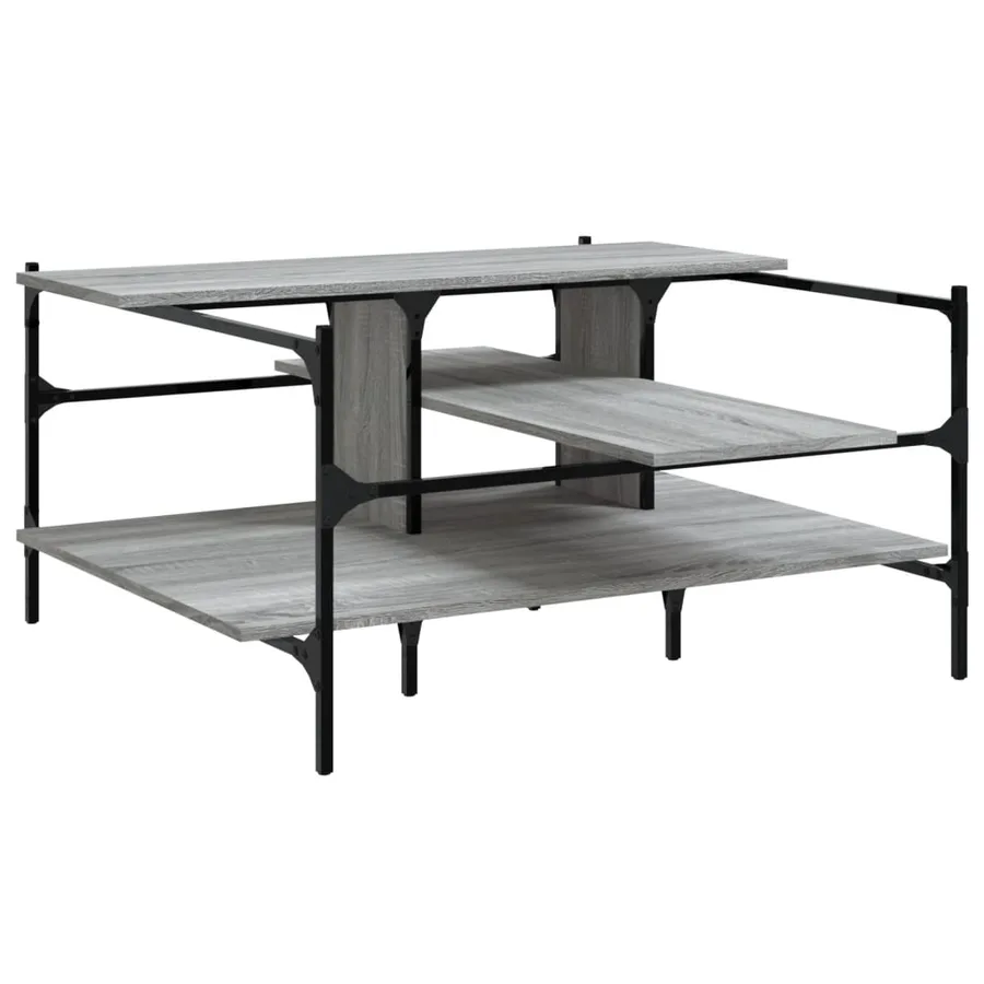 Table basse sonoma gris 100x100x48,5 cm bois d'ingénierie - 2