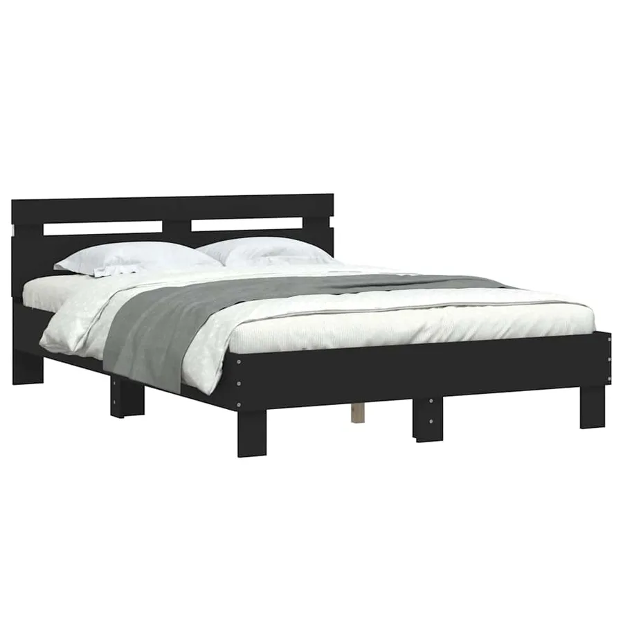 Cadre de lit avec LED sans matelas noir 120x200 cm - 3