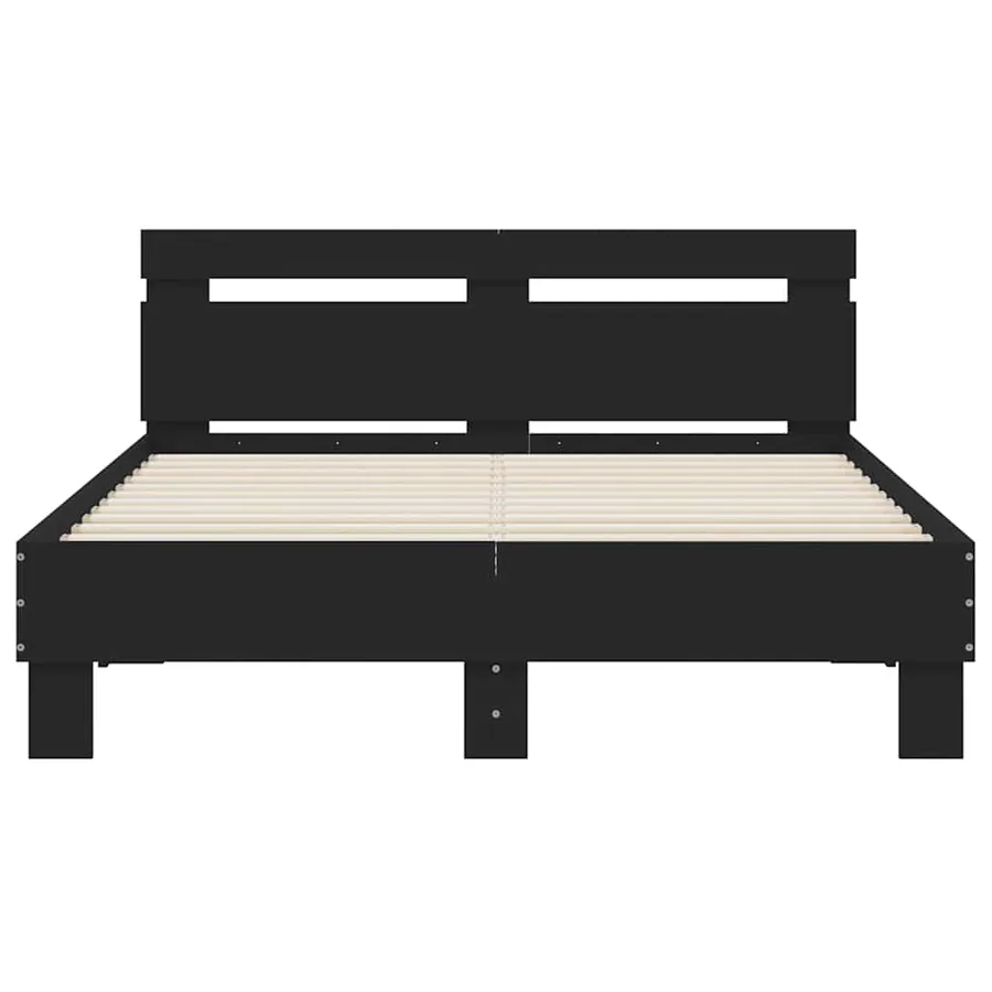 Cadre de lit avec LED sans matelas noir 120x200 cm - 7